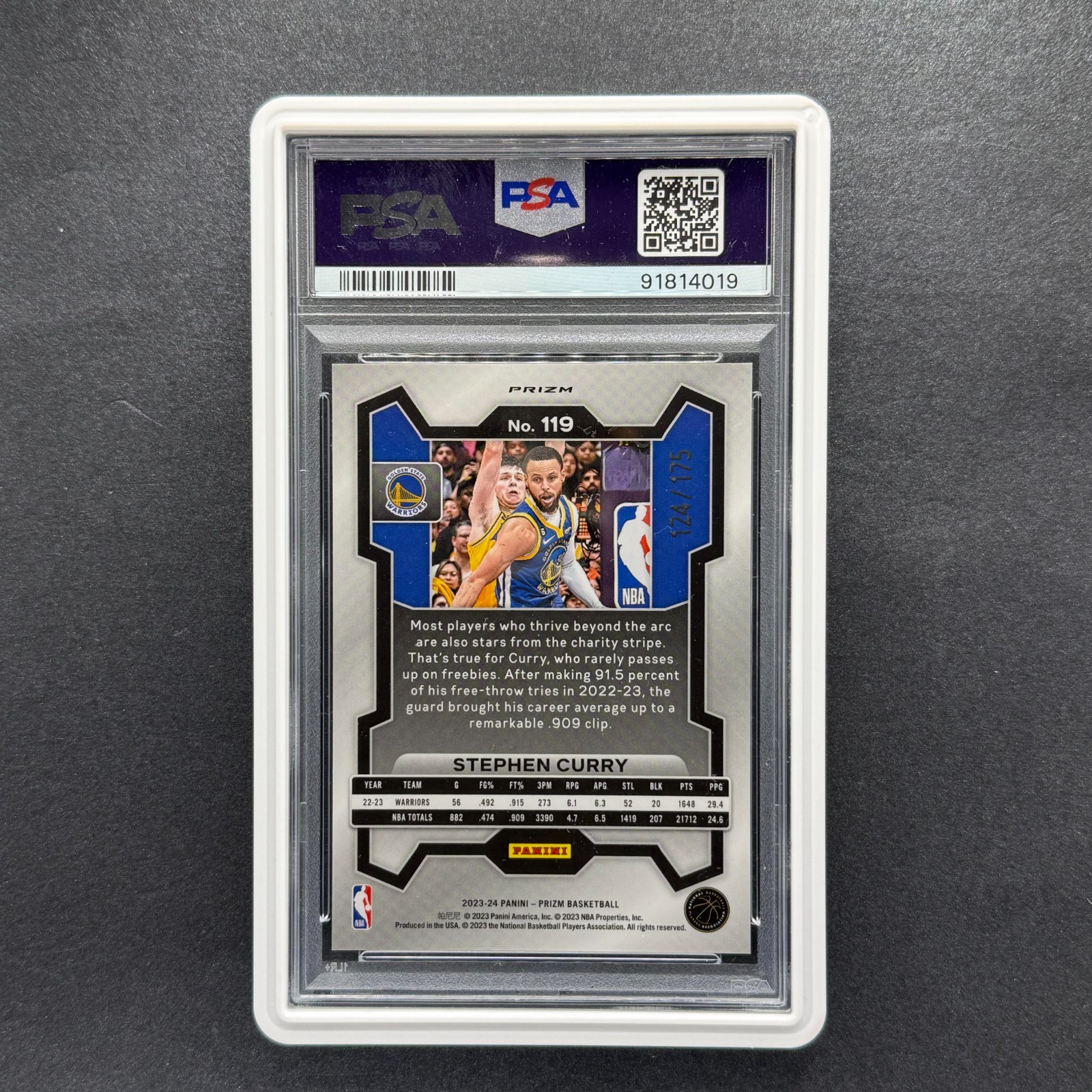 2023 PRIZM NBA STEPHEN CURRY /175 WHITE PSA 10 GEM MT 💎 view 2