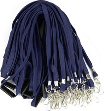 25 PCS Breakaway Lanyard JHook Bulk Flat Name Tag ID Badges Midnight Blue