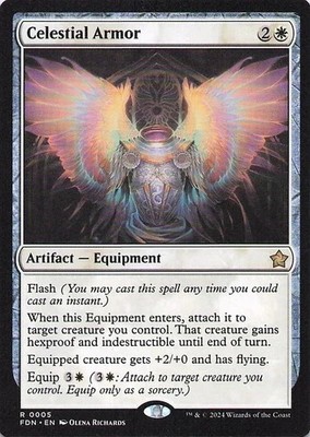 MTG - Celestial Armor - FDN 0005 - Foundations - Rare - Magic the Gathering