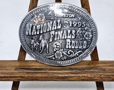 Hesston National Finals Rodeo NFR Belt Buckle 1995 Bull Dogging Design VTG New