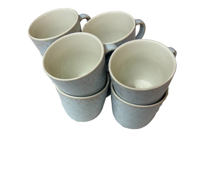 12er Set Tassen Pure Living Ibiza light, beige-blau Becher Kaffeetassen Geschirr
