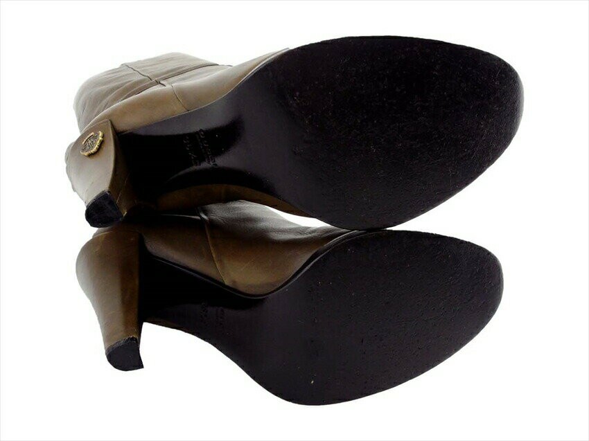 GUCCI Long Boots Shoes EU 36.5 US 6.5 Brown Green Gold Authentic thumbnail 22