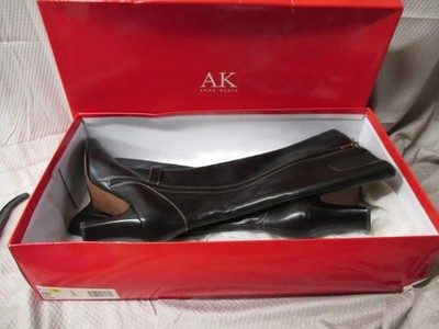 ANNE KLEIN Akmead Black Leather Zip Knee High Boots | Women's Size 8.5