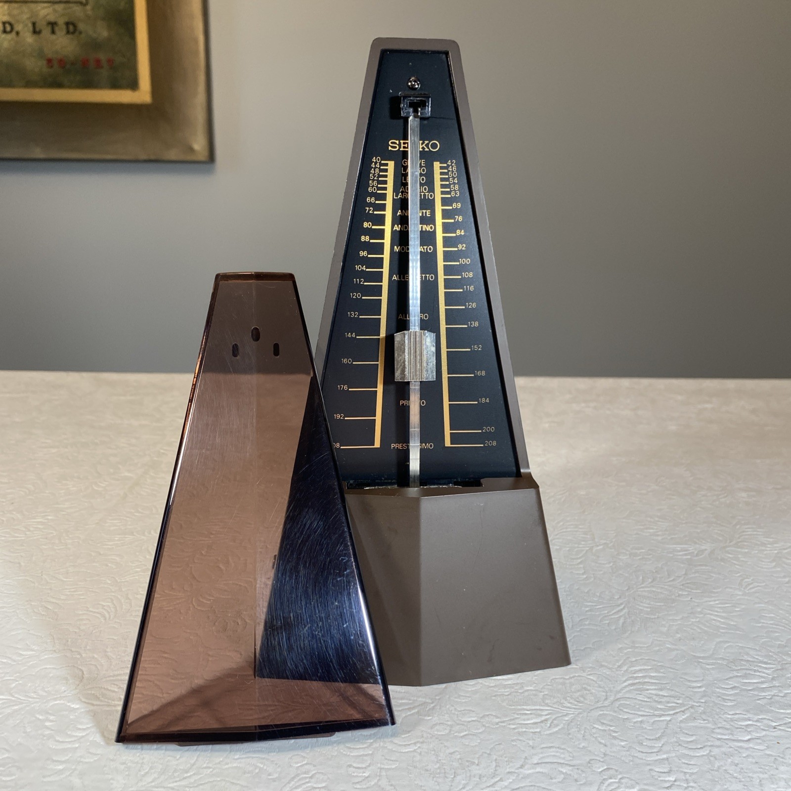 Vintage Seiko Metronome Wind Up Mechanical Pendulum With Bell Japan