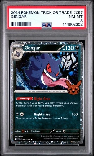 2024 POKEMON TRICK OR TRADE #057 GENGAR PSA 8