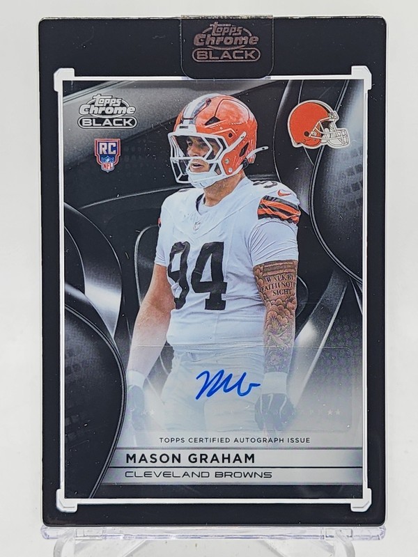 MASON GRAHAM 2025 TOPPS CHROME BLACK ROOKIE AUTOGRAPH RC AUTO BROWNS B Q7485