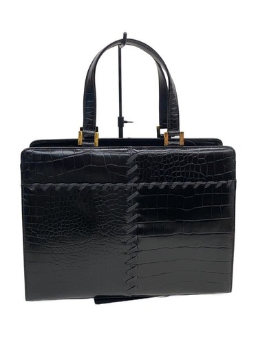 YVES SAINT LAURENT handbag leather Black solid Used