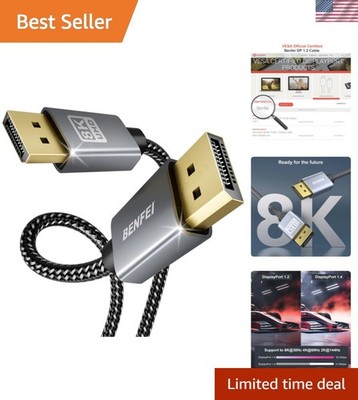 8K DisplayPort to DisplayPort 6 Feet Cable [VESA Certified] Support 8K@60Hz, ...