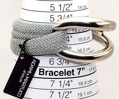 NWT 395 ADAMI & MARTUCCI 925 Sterling Silber Mesh LOOP 2 1/2'' Armband 29,96g