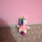 Small Multicolor Unicorn Plush Stuffed Animal, Rainbow Mane, Gold Horn — photo 2