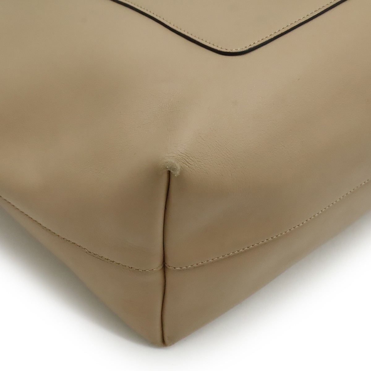 PRADA Logo Tote Bag Large Tote Shoulder Bag Leather Beige Silver Hardware 1BG038 thumbnail 3