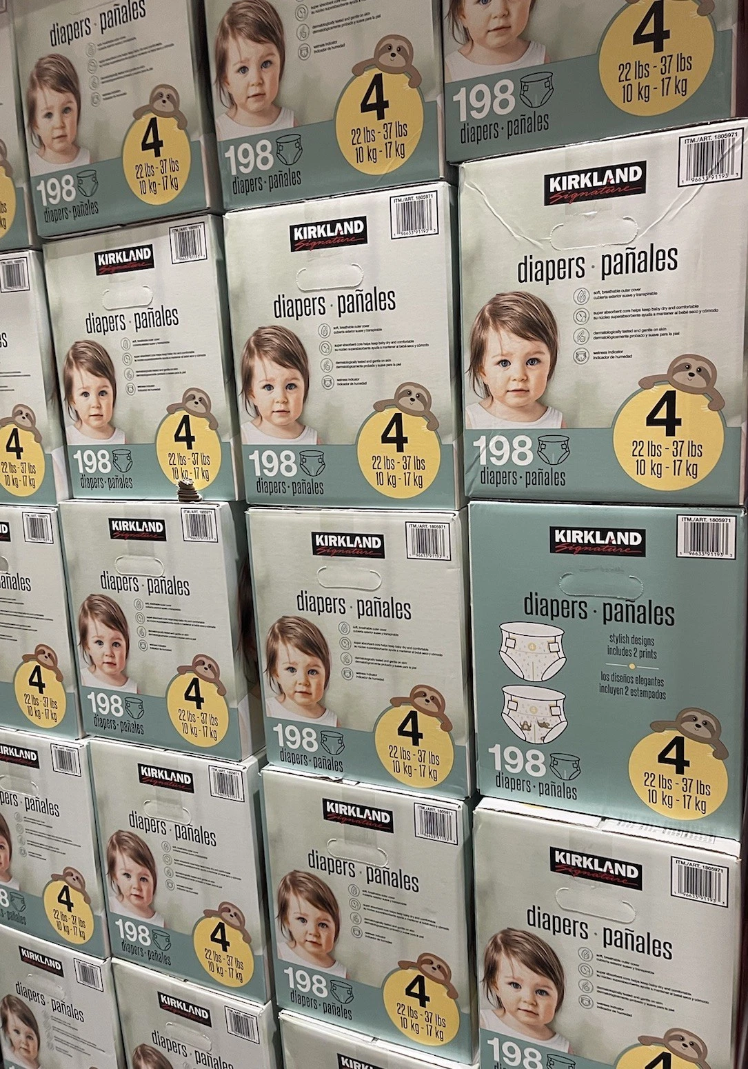 Kirkland Signature Diapers 4 (22-37Lb) 198 Count