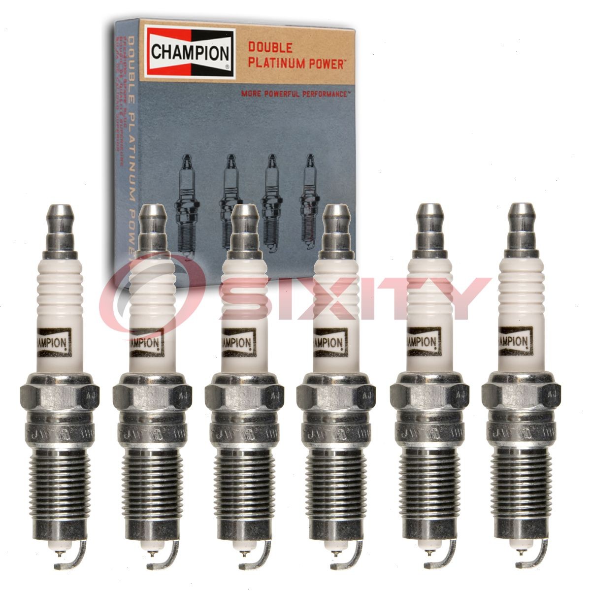 6 pc Champion Double Platinum Spark Plugs for 2001-2005 Mazda B4000 4.0L V6 rl