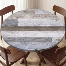 FIVZHH Farmhouse Round Fitted Table Cover with Elastic