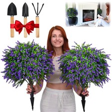 Artificial Boxwood Topiary Balls with Lavender   24" Set of 2 Faux Shrub Bush...