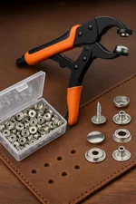 Heavy‑Duty Adjustable Snap Fastener Tool Kit – Includes Punch Die & 210 Stainles