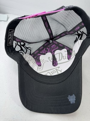 Von Dutch Trucker Hat Women NWOT Pink Flying Eyeball Graphic Mesh Snapback Cap Von Dutch SnapBack Pink Black Embroidered Flames NWT Trucker  main image 4