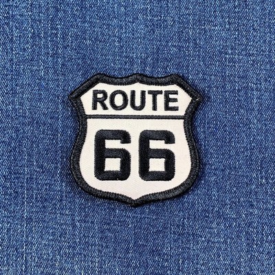 Route 66 Patch - Embroidered Highway Sign Badge 2.5'' (Iron On)