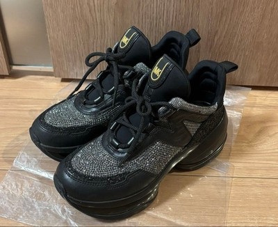 Michael Kors Olympia Trainer Extreme Glitter Damen Sneaker 24 cm Schwarz Pre-ow