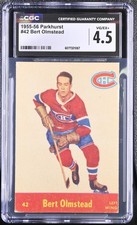 1955-56 Parkhurst #42 Bert Olmstead Montreal Canadiens - CGC 4.5 VG/Ex+ 