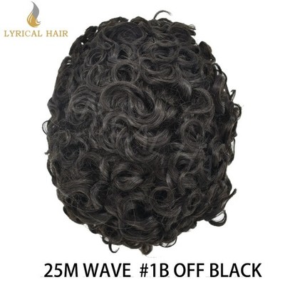 Afro Curly Toupee For Black Men Full Poly PU Skin Hairpiece Hair Replacement Wig