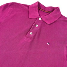 Carolina Herrera Deep Pink 100 Cotton Monogram Men's Medium Polo Shirt