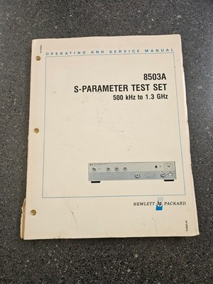 HP 8503A S-Parameter Test Set Operating and Service manual