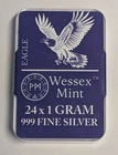 Wessex Mint ~ 24 X 1 Gram .999 Fine Silver Fractional Bars ~ Eagle