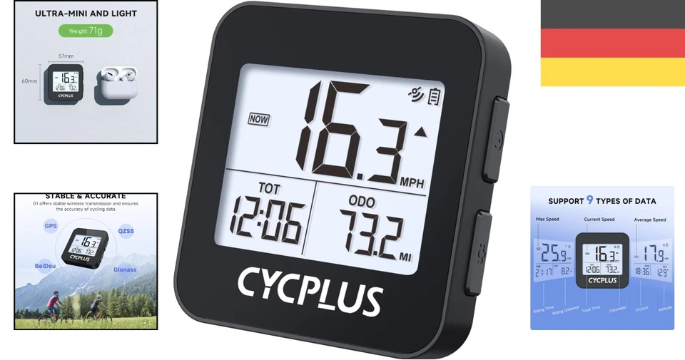 Fahrradcomputer GPS, Radcomputer , Fahrrad Tacho, Radfahren, Kilometerzähler,... - Bild 2 von 4