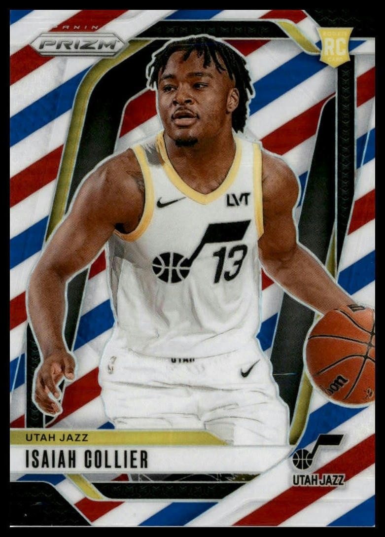 2024-25 Panini Prizm #227 Isaiah Collier Prizms Red White and Blue