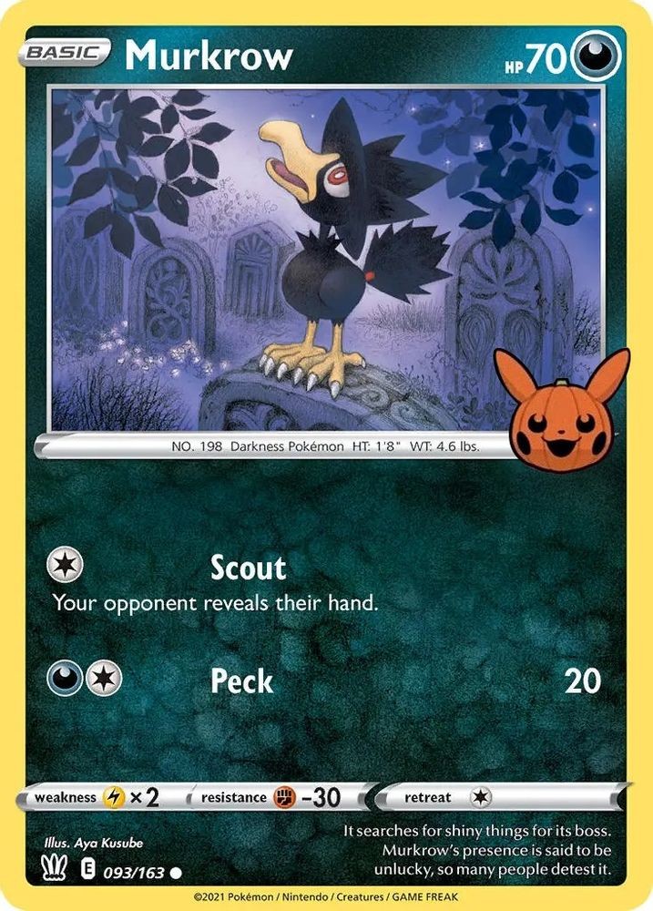 2022 Pokemon: TTBB - Murkrow (#093/163, Promo, Lightly Played)