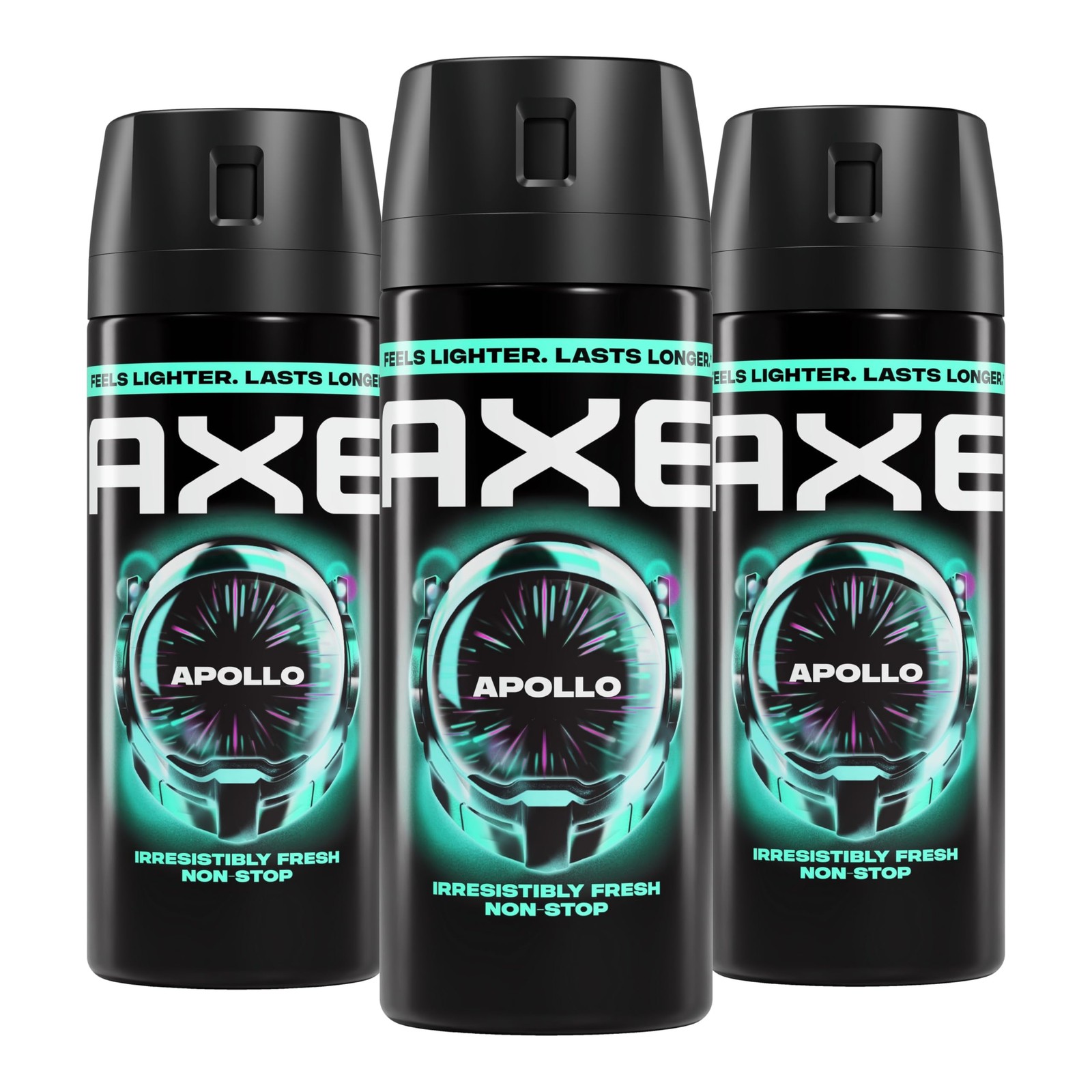 Axe Apollo 48 Hour Aluminum Free 3 Count 2.9 Oz Fresh