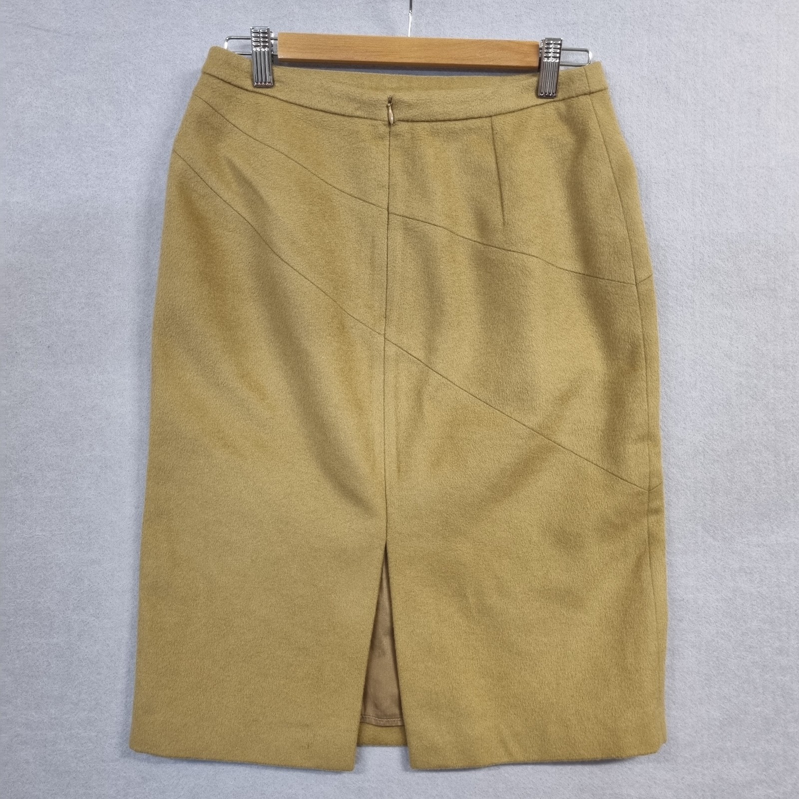 VTG 2000s Michael Kors Pencil Skirt US6 Camel Wool Angora Cashgora Italy RRP 890 image 5