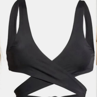 Good American Black Bikini Top 10 Ways To Wear Sz 1 (S) Beach Resort Wear NWT