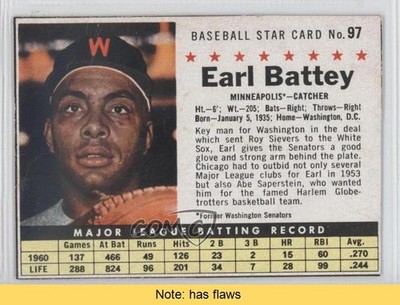 1961 Post Earl Battey (Hand Cut Minneapolis) #97 READ b7j