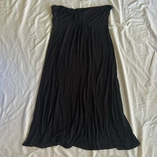 Y2K vintage women’s black strapless mini dress with gathered bust by Express