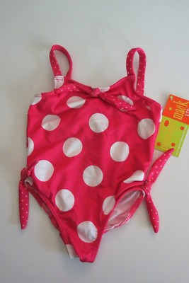 Penelope Mack Infant Toddler Girls Pink White Dot 1 Pc Swimsuit Swim 18M 24M