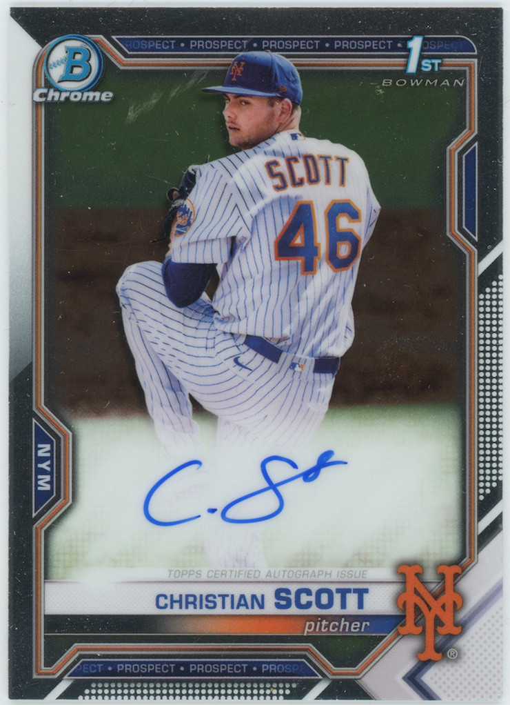 Christian Scott 2021 Topps 1st Bowman Chrome Autograph Issue Auto #CDA-CS 26405