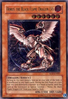 Yugioh: 1x Horus the Black Flame Dragon LV6 - SOD-EN007 - Ultimate Rare - 1st Ed