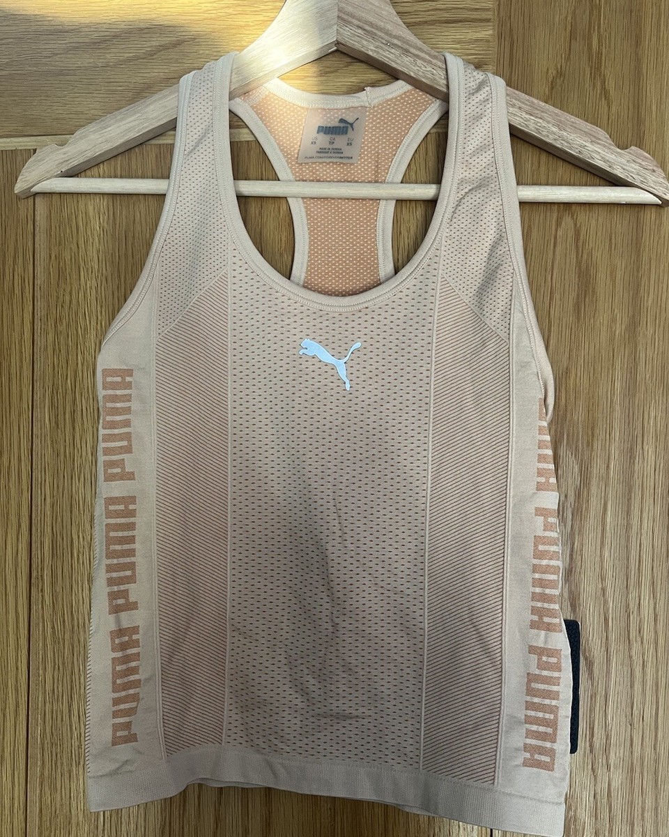 BRAND NEW Puma Tan EvoKnit Seamless Crop Tank Top Size XS UK
