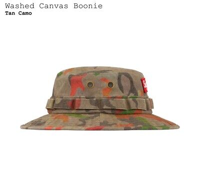 Brand New Supreme Washed Canvas Boonie Tan Camo - Size S/M Brand New Supreme Washed Canvas Boonie Tan Camo - Size S/M