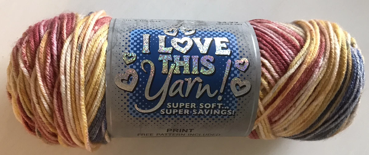 I LOVE THIS YARN Hobby Lobby 5oz New 4 Ply Acrylic Brighton Road Blue Red  Yellow