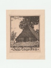 GERHARD WEDEPOHL: Exlibris für Susa Engelken, Niedersächsisches Bauernhaus, 1923