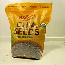 3 pounds Mayorga Organics Chia Seeds 1.36KG EXP 10/26 gluten-free sealable bag
