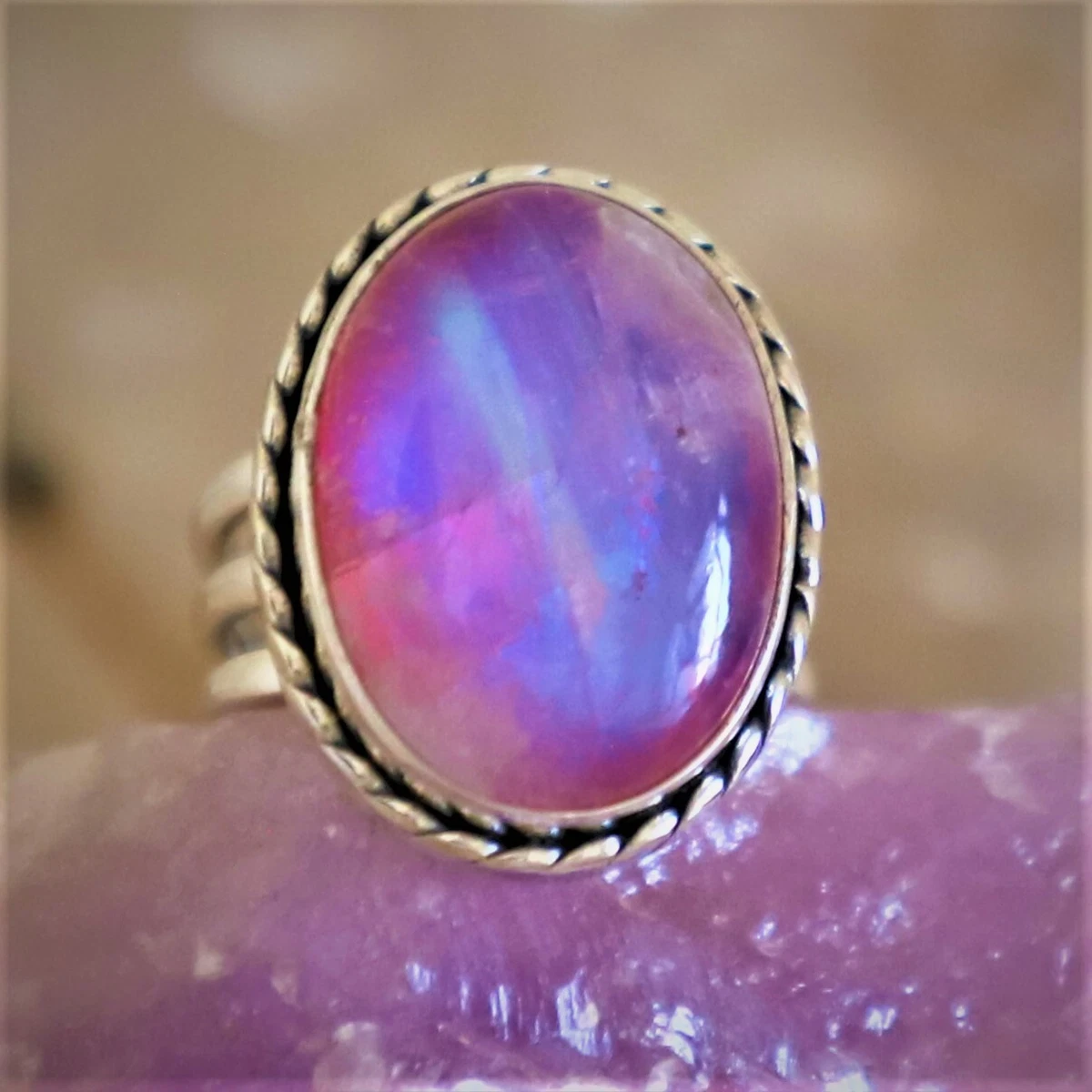 Aggregate 139+ pink moonstone ring latest awesomeenglish.edu.vn
