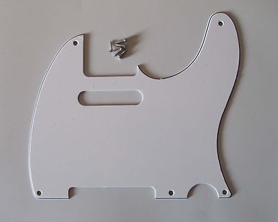 Vintage Tele/Telecaster Style 5 Löcher Gitarrenschlagbrett weiß 3-lagig