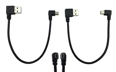 9Inch Mini USB Cable Combo Mini USB Right Angle & Left Angle Male to USB Type...