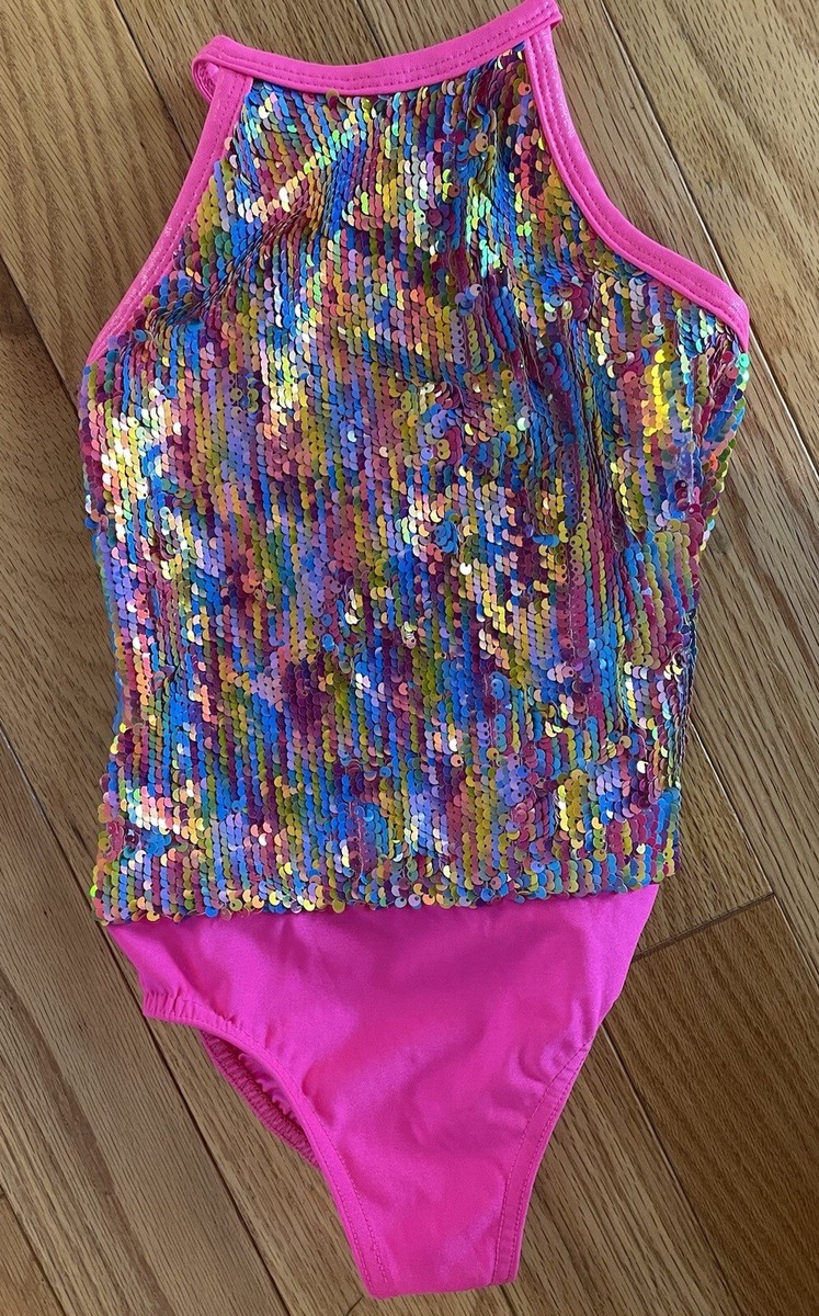 A Wish Come True “A Friends’ Medley” Dance Leotard Only Costume Pink  Sequins BC