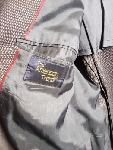 The American Trend Mens Suit Set Blazer And Pants Blue Vintage Size 44R - Picture 12 of 23