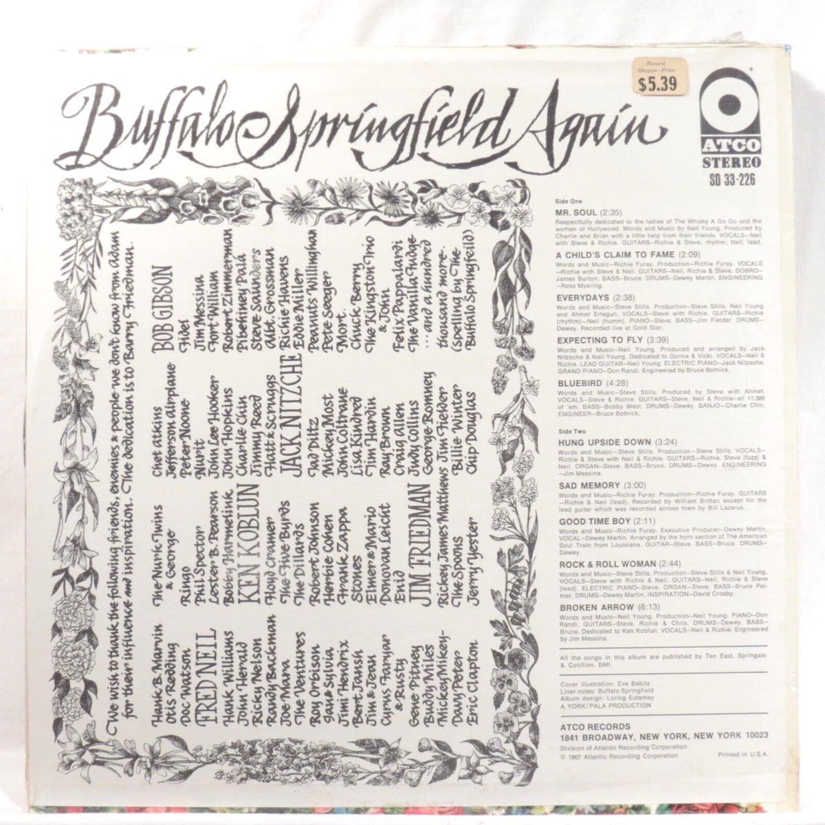 BUFFALO SPRINGFIELD - Again 1975 US LP Reissue SEALED Neil Young